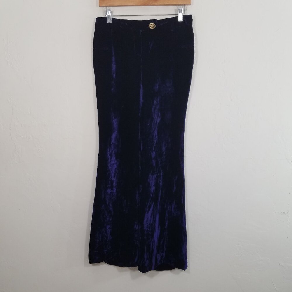 Roberto Cavalli Silk/Viscose Purple Velvet Pants Size 40